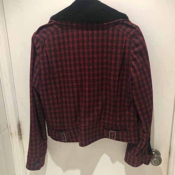 ET VOUS wool blend check jacket size M - Picture 4 of 6